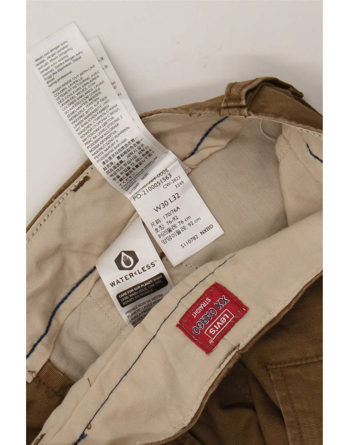 Levi's muške ravne kargo hlače W30 L32 Kaki pamuk