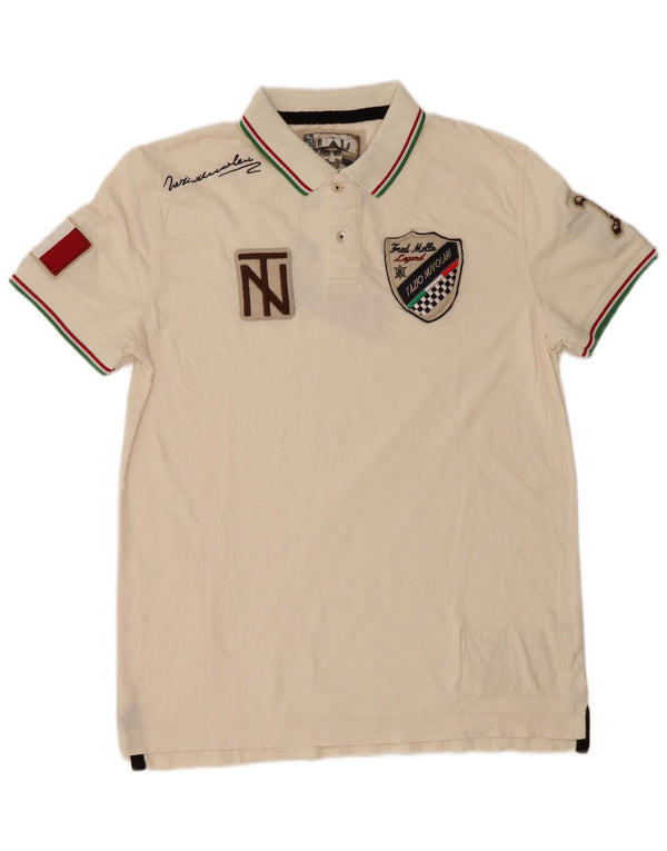 Fred Mello muška polo majica s grafičkim motivima, srednje bijelog pamuka