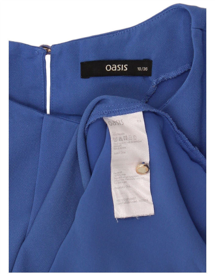 Oasis gornji dio ženske bluze UK 10 Mali plavi poliester