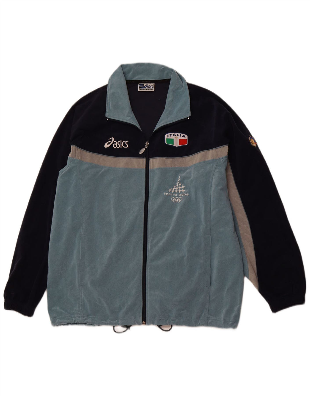 ASICS muška trenirka gornja jakna velika plava sportska poliesterska boja