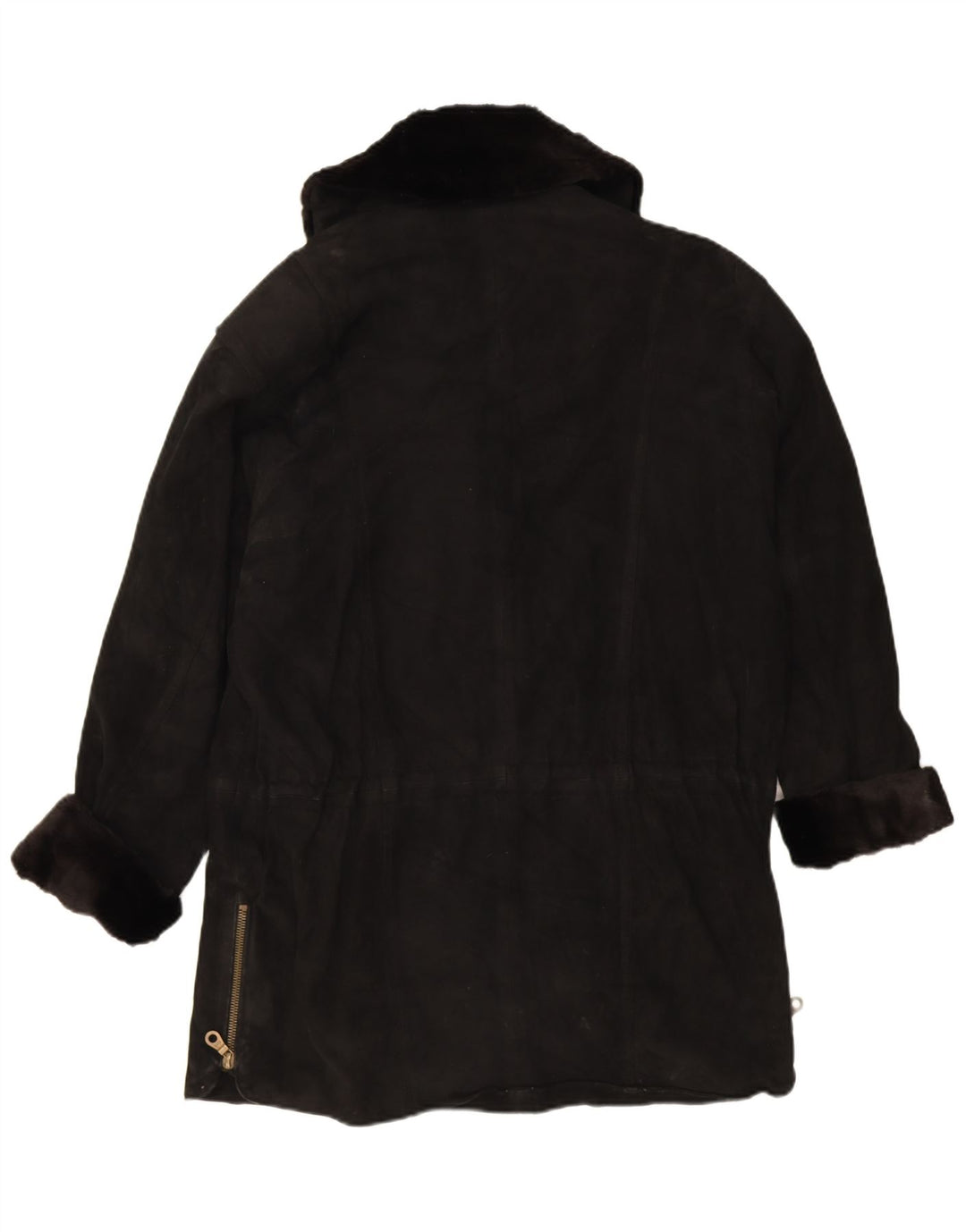 Vintage ženski preveliki kaput od antilop kože EU 38 srednje crne kože