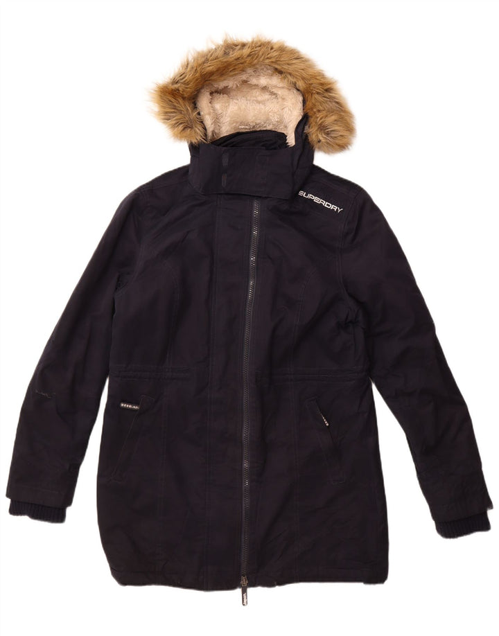 Superdry ženska jakna parka s kapuljačom UK 18 XL tamnoplavi poliester