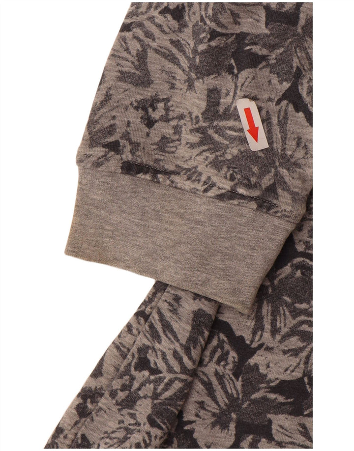 Ellesse ženska majica prekomjerne veličine UK 14 Srednje sivi cvjetni pamuk