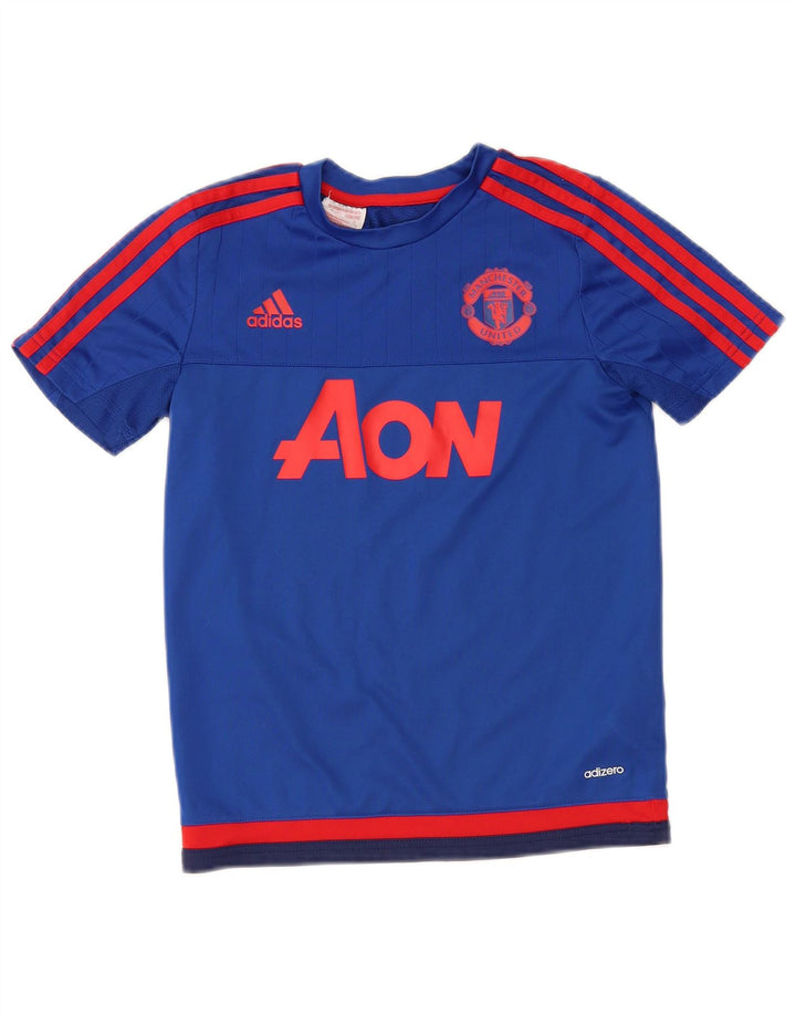 ADIDAS Boys Manchester United majica kratkih rukava s grafičkim motivima 9-10 Years Blue