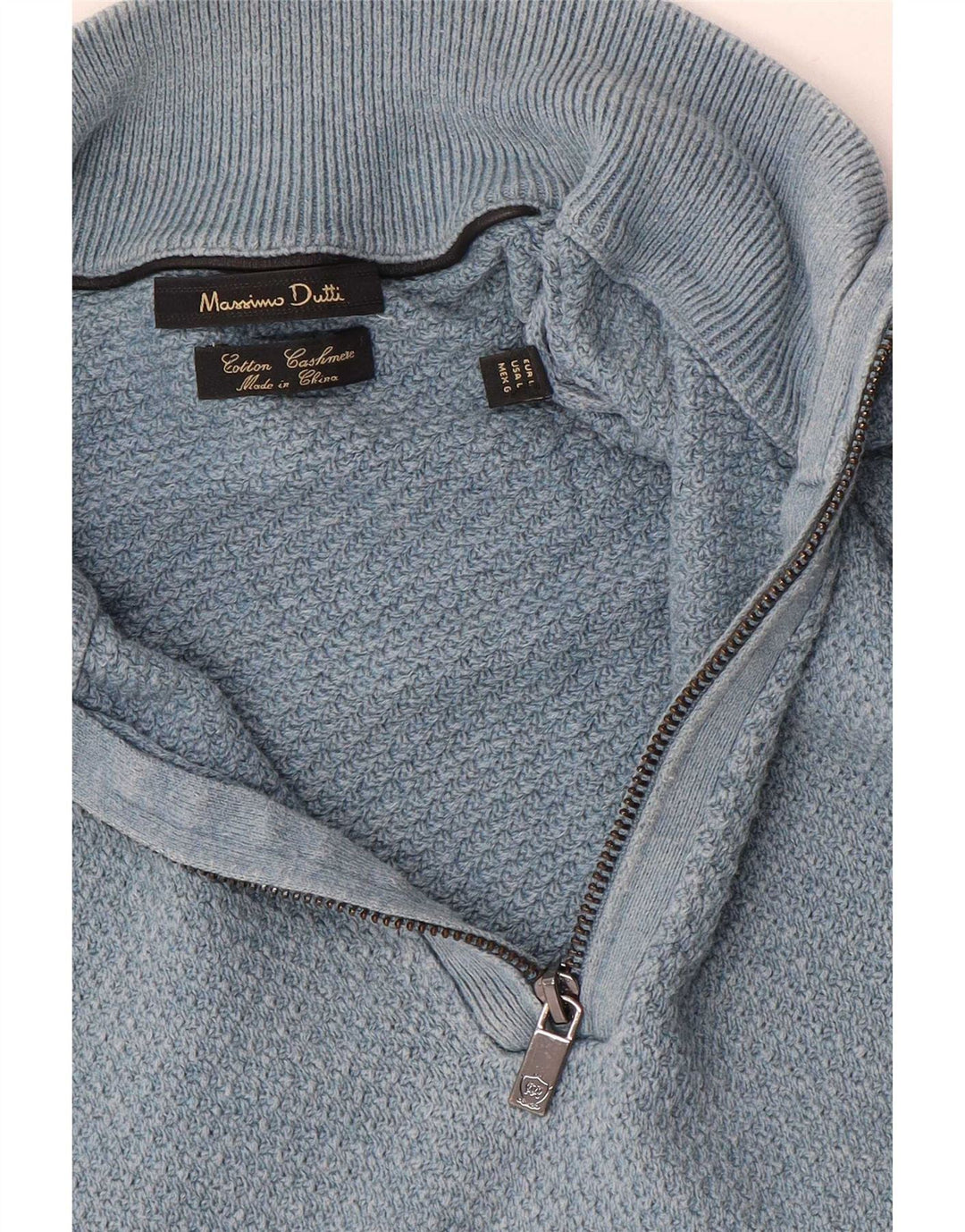 Massimo Dutti muški pulover s izrezom i velikim plavim pamukom
