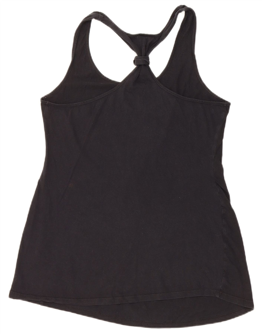 VINTAGE Ženski grafički prsluk UK 12 Srednji crni pamuk