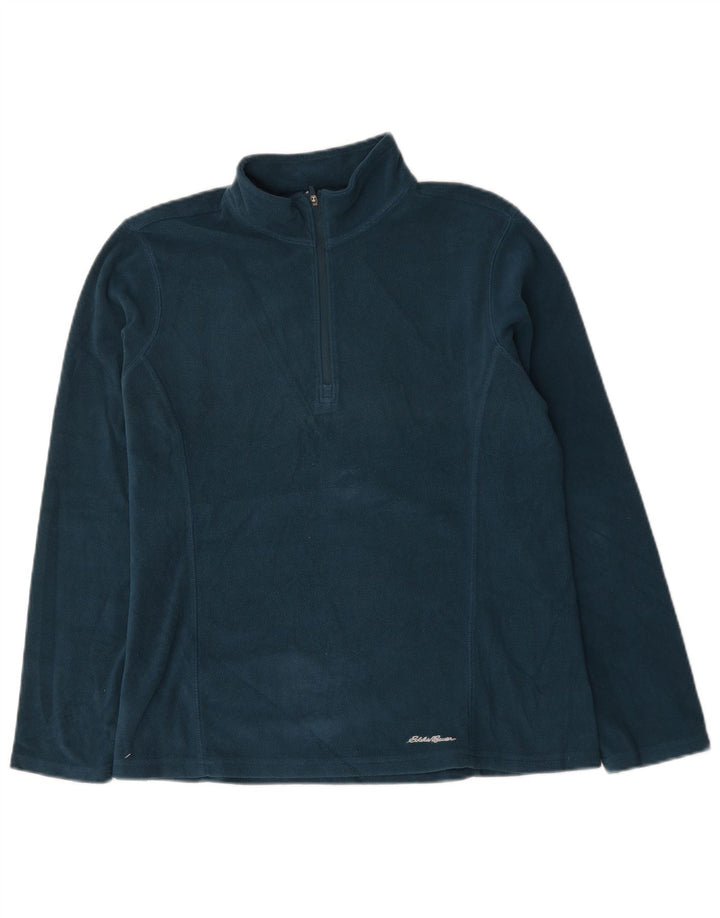 Eddie Bauer Ženski džemper od flisa s patentnim izrezom UK 16 Veliki plavi poliester