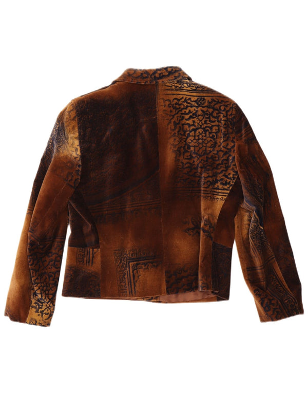 Ženska baršunasta jakna s 4 gumba Taifun UK 12 Srednje smeđa boja pajslija