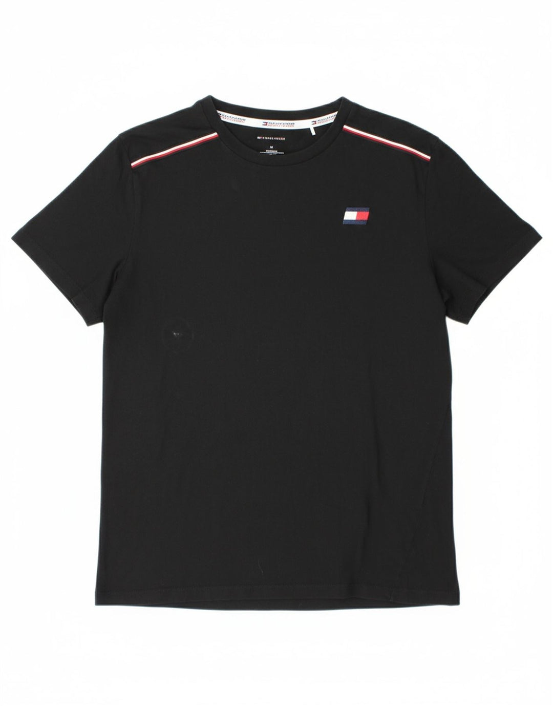 TOMMY HILFIGER Mens T-Shirt Top Medium Black Cotton