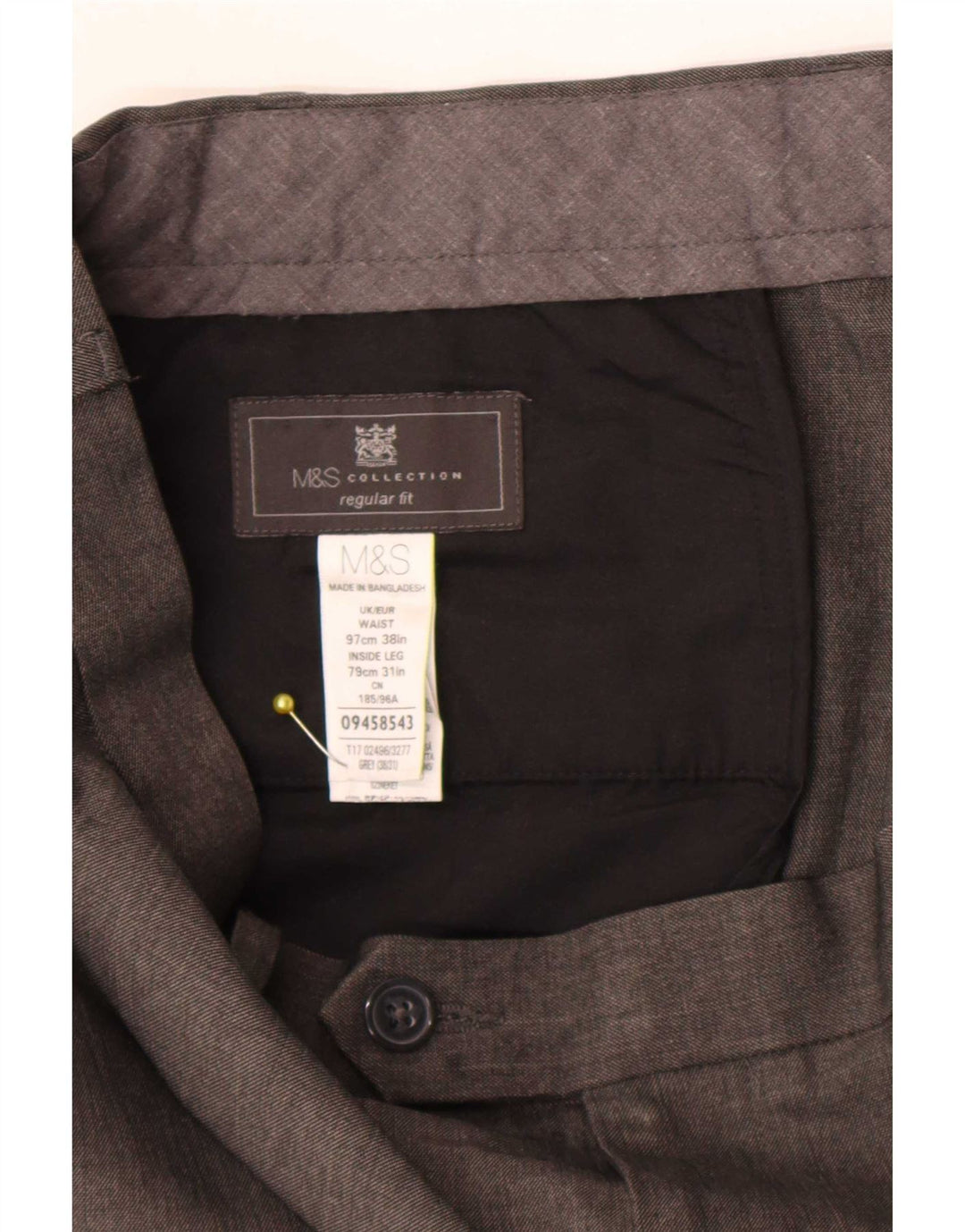 Marks & Spencer muške hlače standardnog kroja W38 L31 sivi poliester