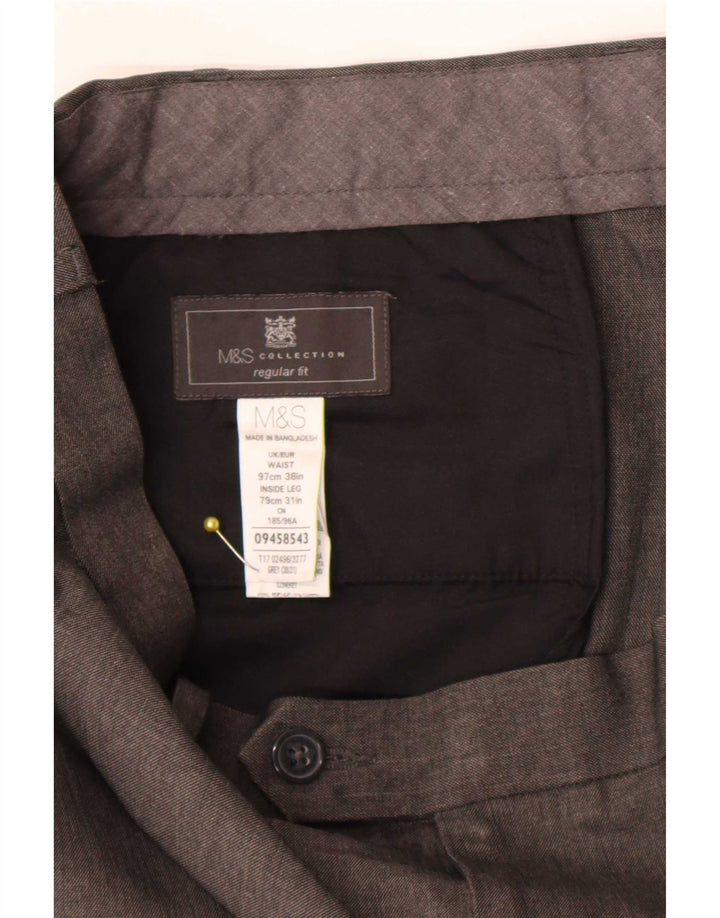 Marks & Spencer muške hlače standardnog kroja W38 L31 sivi poliester