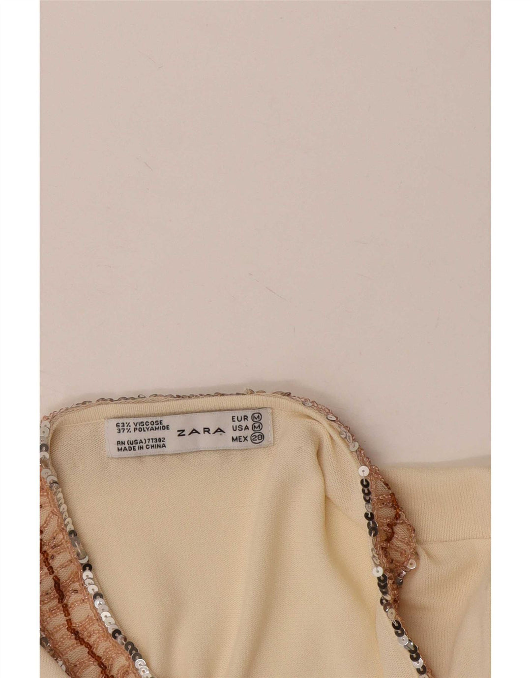 Zara ženska majica dugih rukava UK 12 srednje bež viskoza