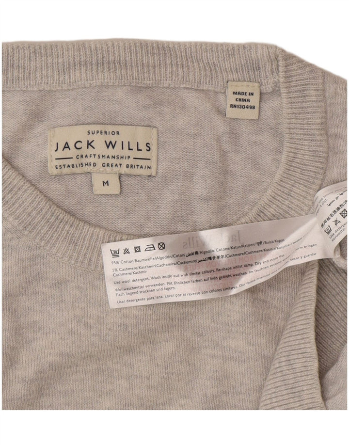Jack Wills, muški džemper s okruglim izrezom, srednje sivi pamuk