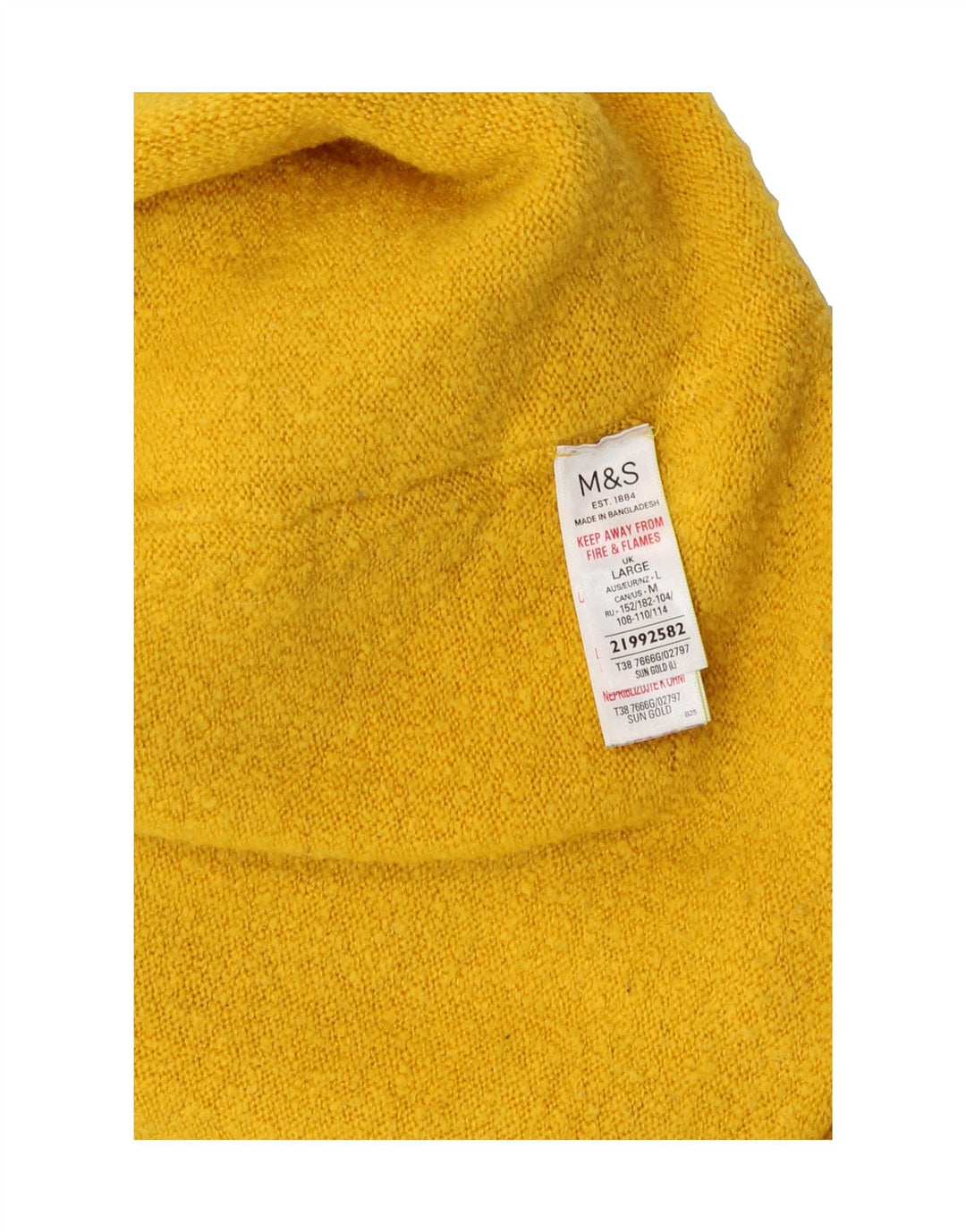 MARKS & SPENCER Womens Crew Neck Jumper Sweater UK 16 Large Yellow Vintage Marks & Spencer and Second-Hand Marks & Spencer from Messina Hembry 