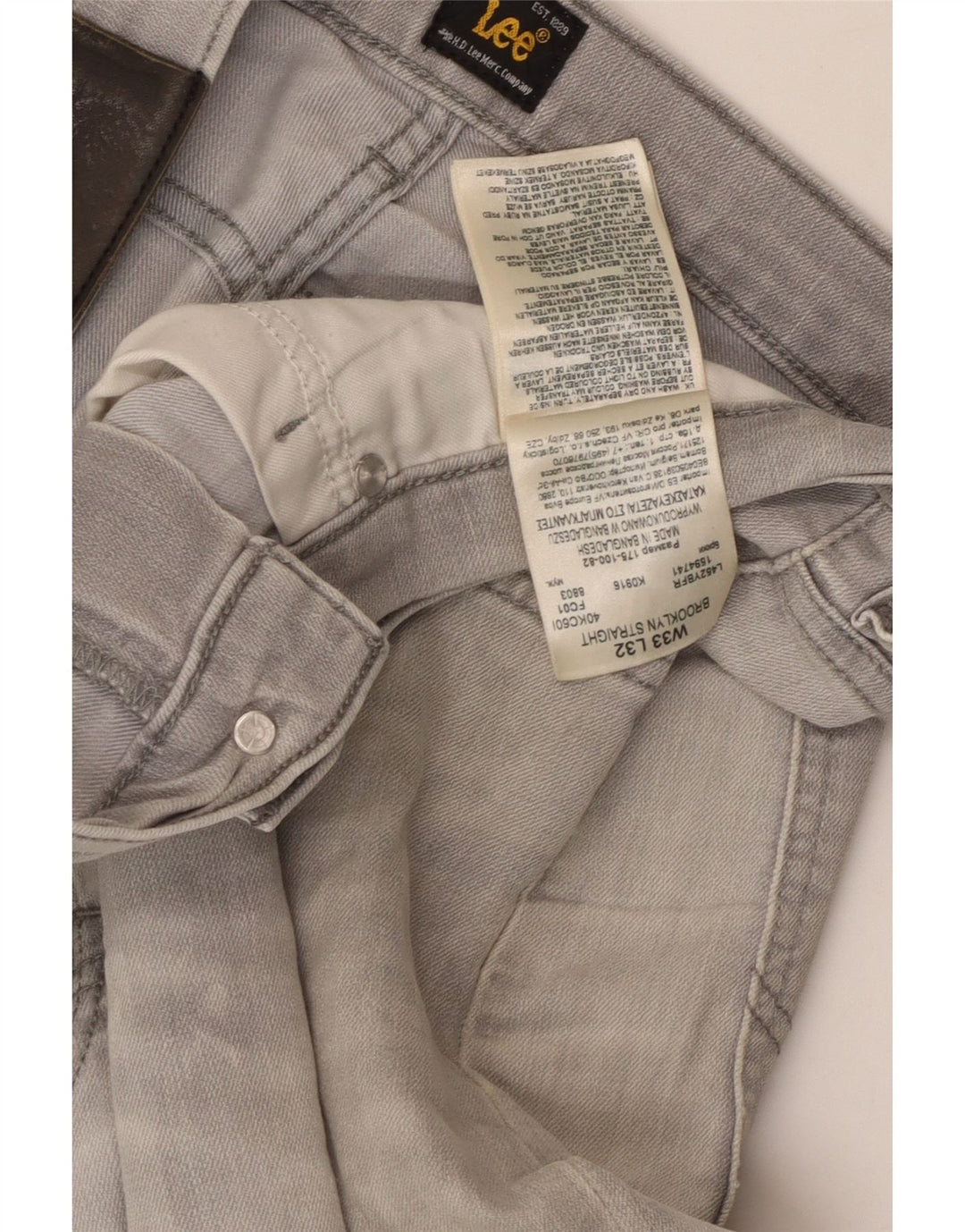 LEE muške ravne traperice W33 L32 sive