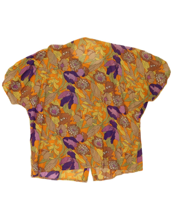 Vintage ženska košulja kratkih rukava UK 20 2XL Raznobojna cvjetna