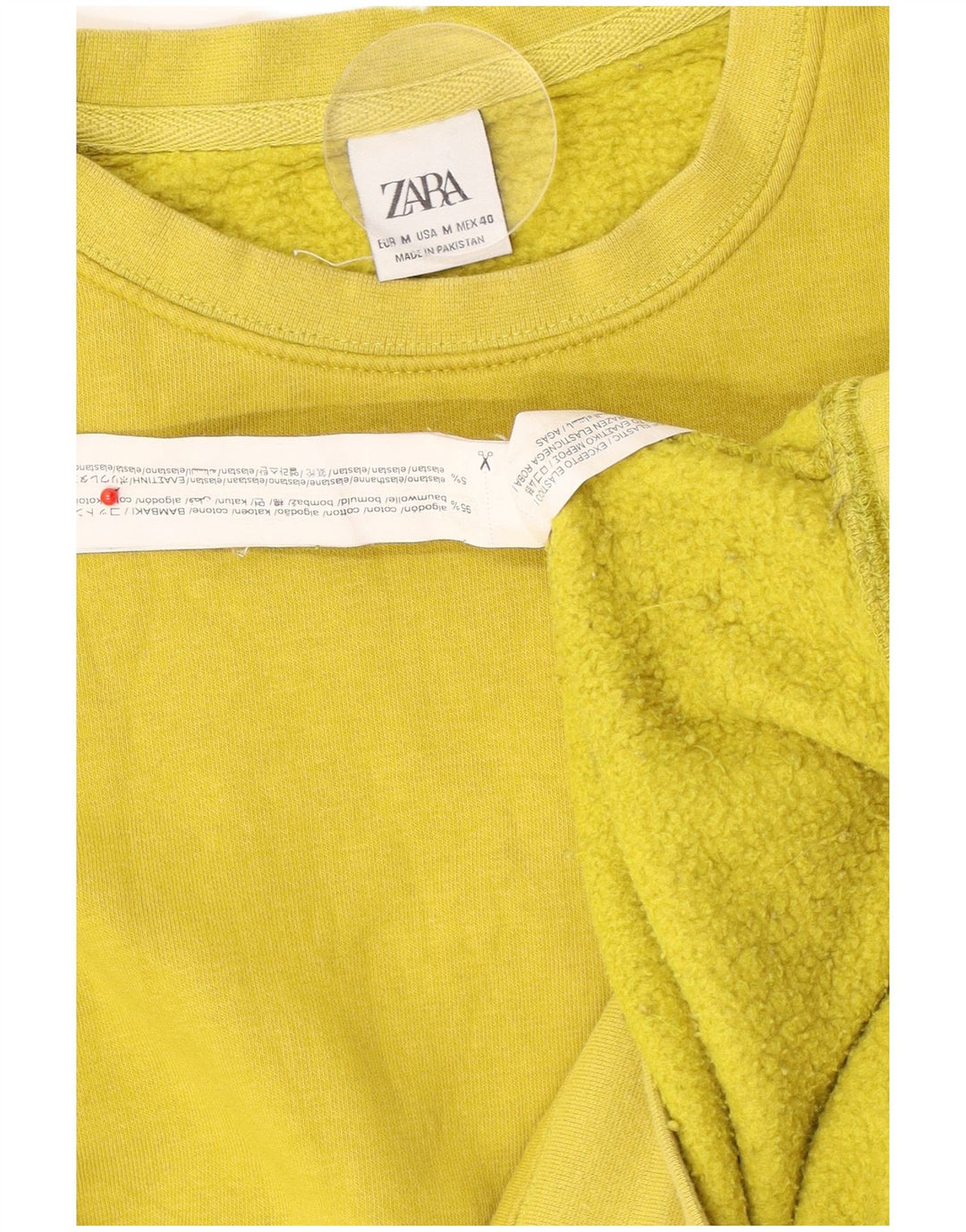 Zara muški džemper srednje žute boje od pamuka