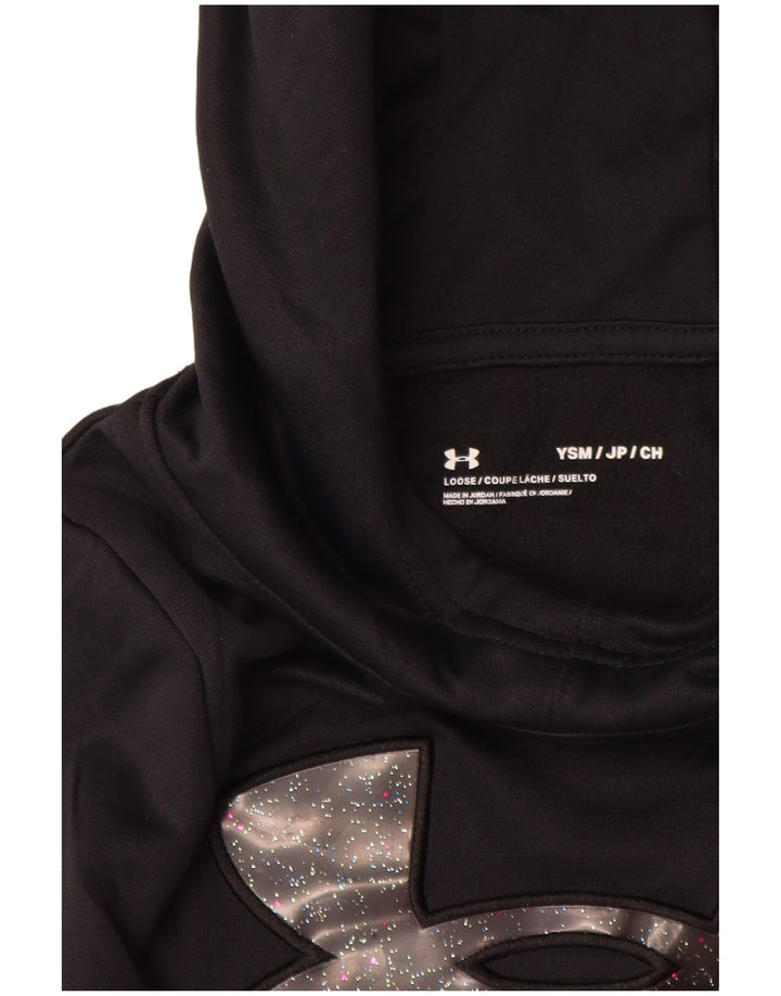 UNDER ARMOUR Majica s kapuljačom s kapuljačom za djevojčice 7-8 godina, mala, crna od poliestera