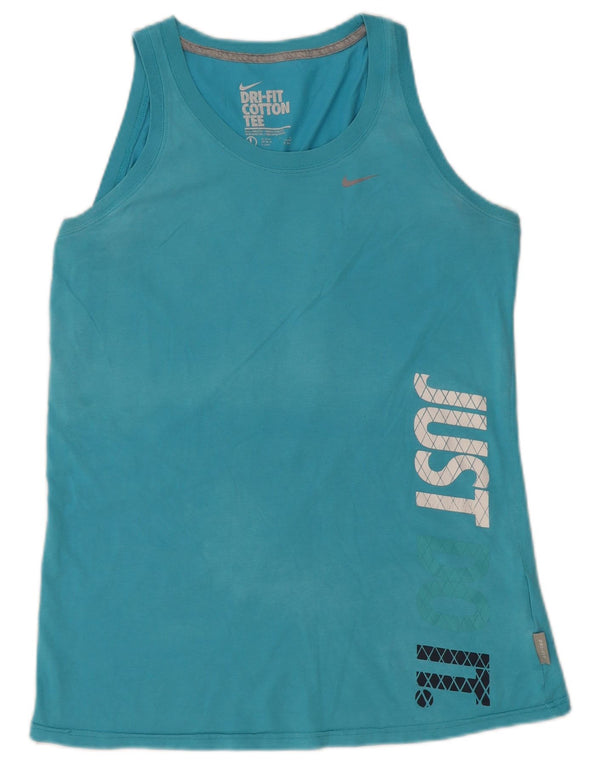 Nike Ženski Dri Fit Graphic Vest Top UK 16/18 Veliki plavi pamuk