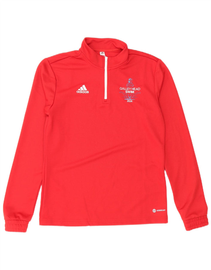 ADIDAS Ženska Aeroready Pulover Trenirka Top UK 12/14 Srednje crvena
