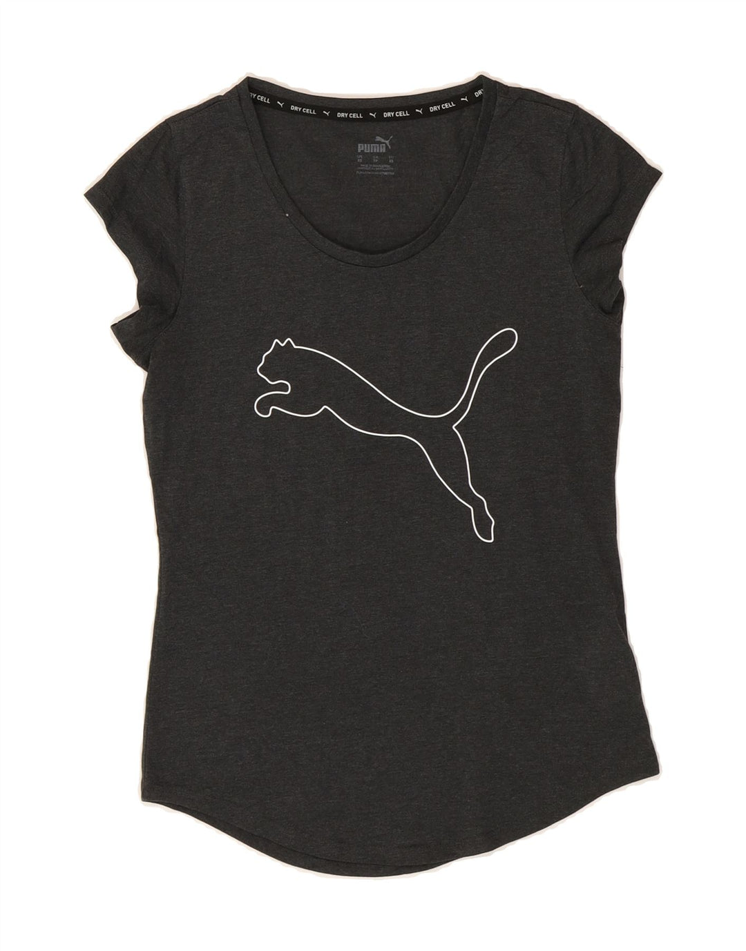 PUMA Womens Graphic T-Shirt Top UK 6 XS Grey Polyester Vintage Puma and Second-Hand Puma from Messina Hembry 