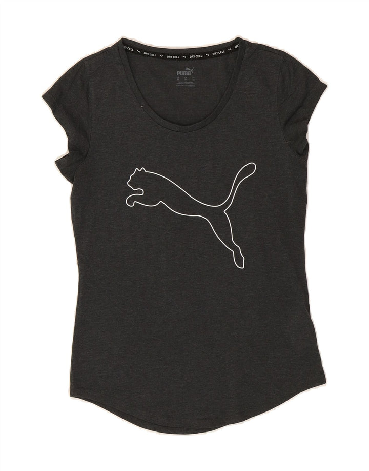 PUMA Womens Graphic T-Shirt Top UK 6 XS Grey Polyester Vintage Puma and Second-Hand Puma from Messina Hembry 