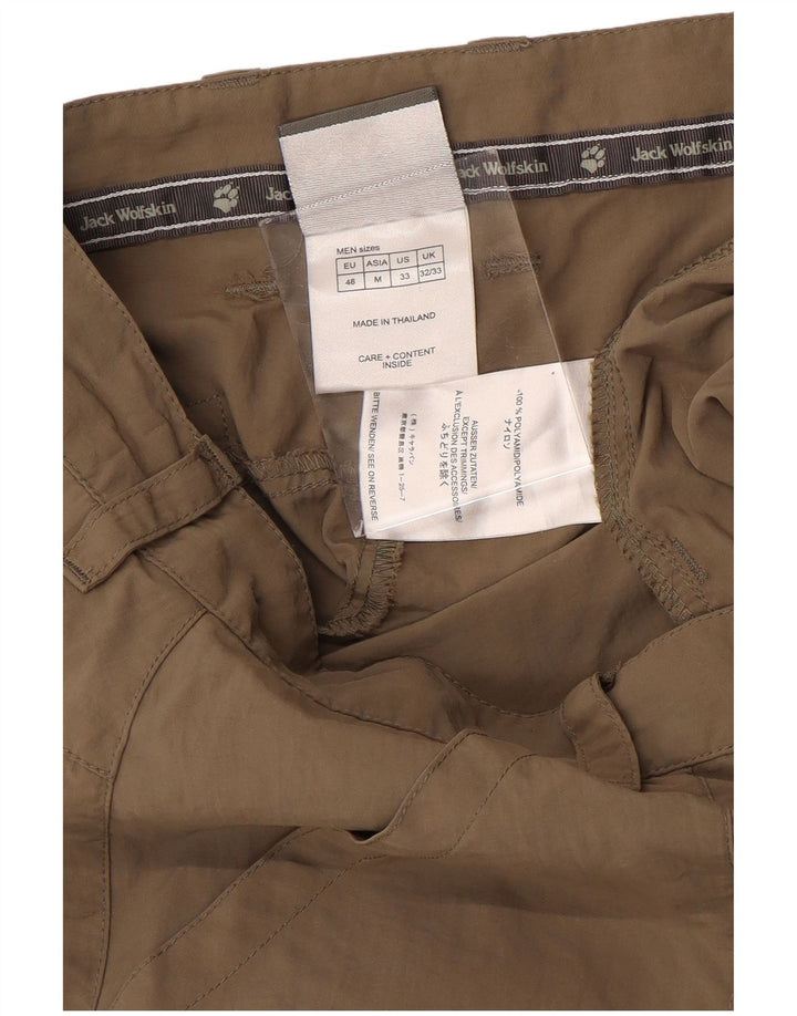 JACK WOLFSKIN Womens Straight Cargo Capri Trousers W32 L21 Beige Polyamide