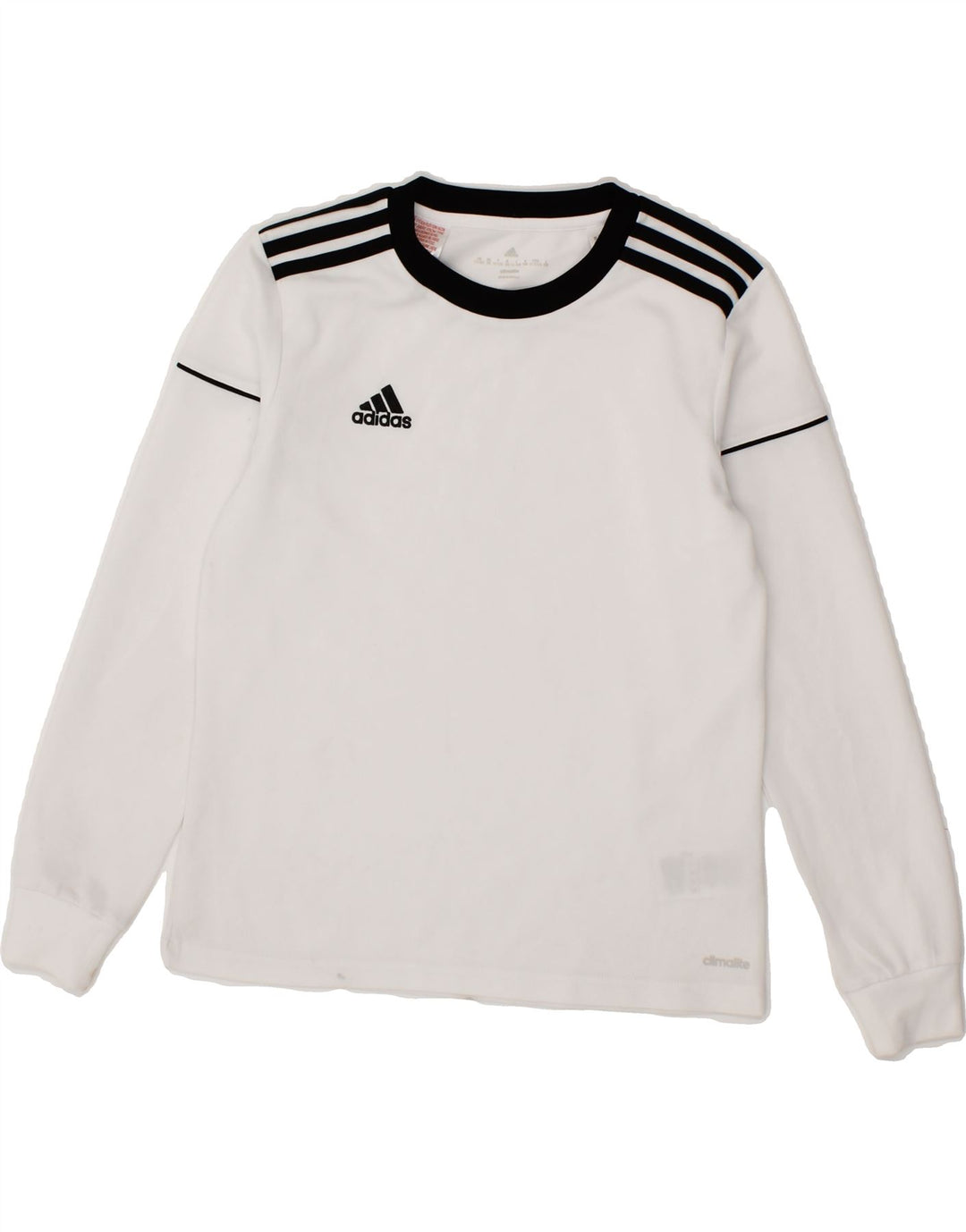 ADIDAS Boys Climalite Top Long Sleeve 11-12 Years White Polyester Vintage Adidas and Second-Hand Adidas from Messina Hembry 