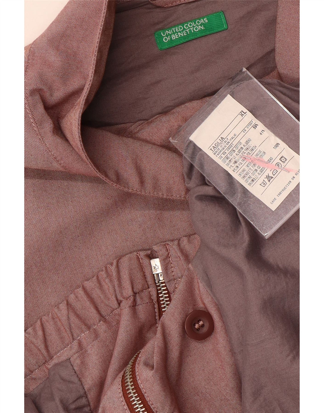 Benetton muška bomber jakna UK 42 XL smeđi pamuk