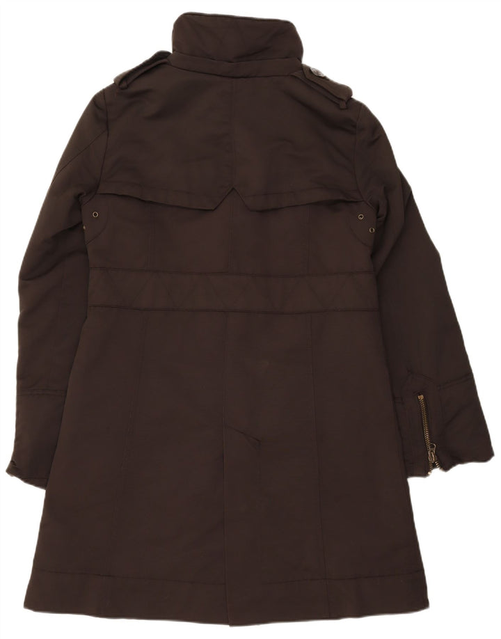 ZARA Womens Military Padded Coat UK 14 Medium Brown Polyester