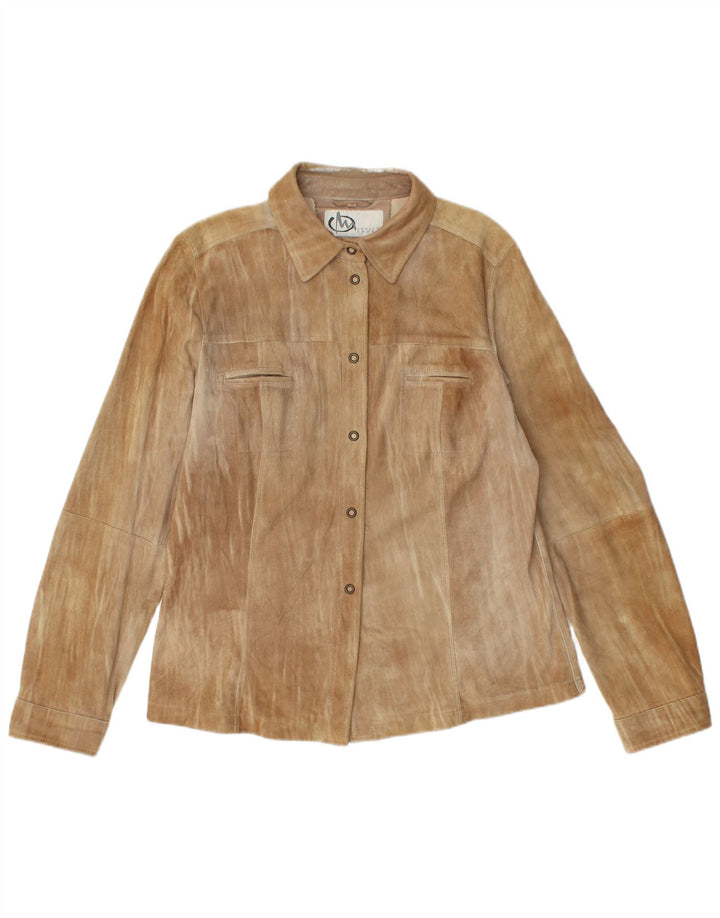 Marella ženska košulja od brušene kože UK 16 velika smeđa koža