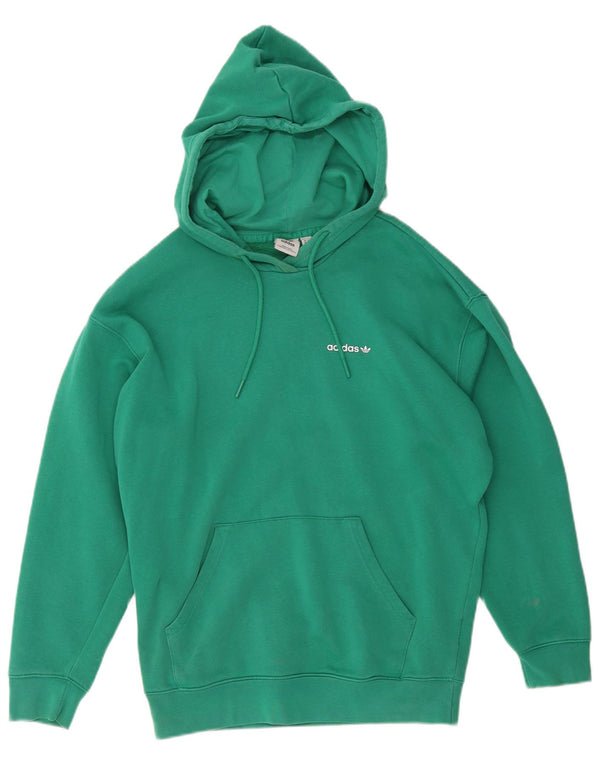 Ženska majica s kapuljačom Adidas UK 12/14 Srednje zeleni pamuk