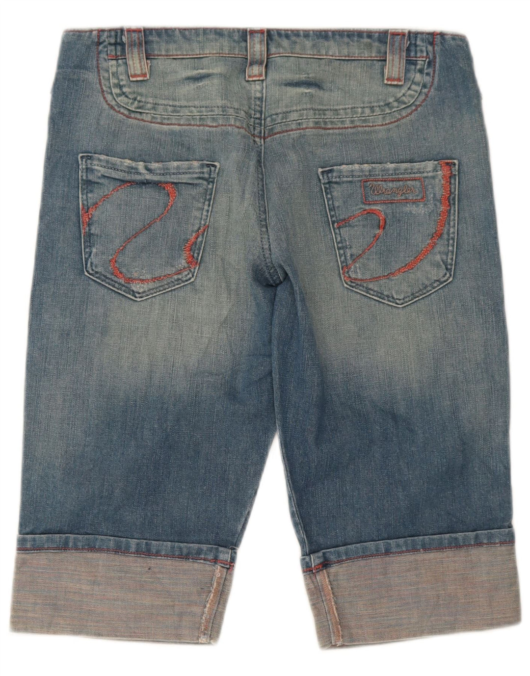 Wrangler ženske bermuda traper kratke hlače W29 srednje plavi pamuk