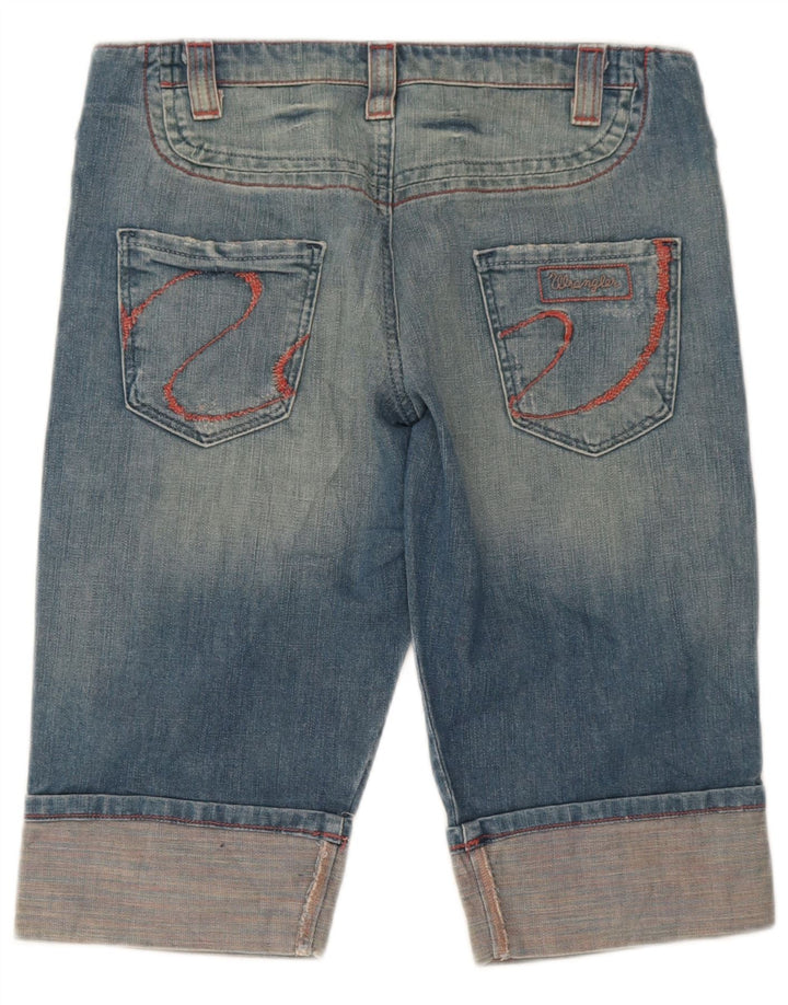 Wrangler ženske bermuda traper kratke hlače W29 srednje plavi pamuk
