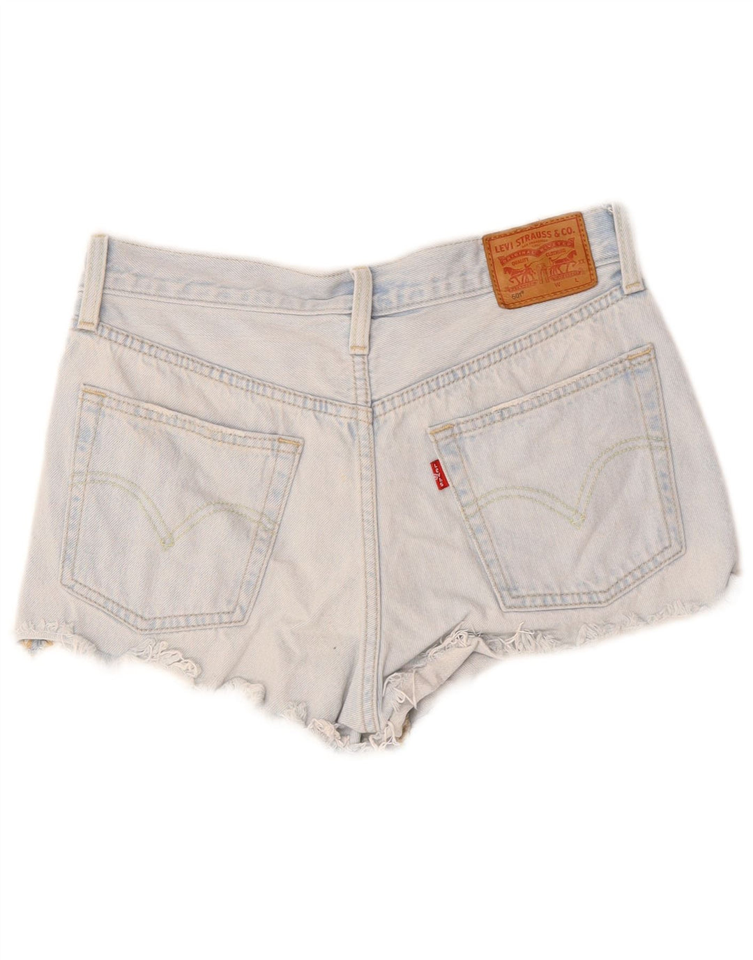 LEVI'S Ženske kratke traper hlače 501 W27 male plave boje pamuka