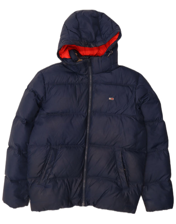Tommy Hilfiger muška podstavljena jakna s kapuljačom UK 42 XL tamnoplavi poliester