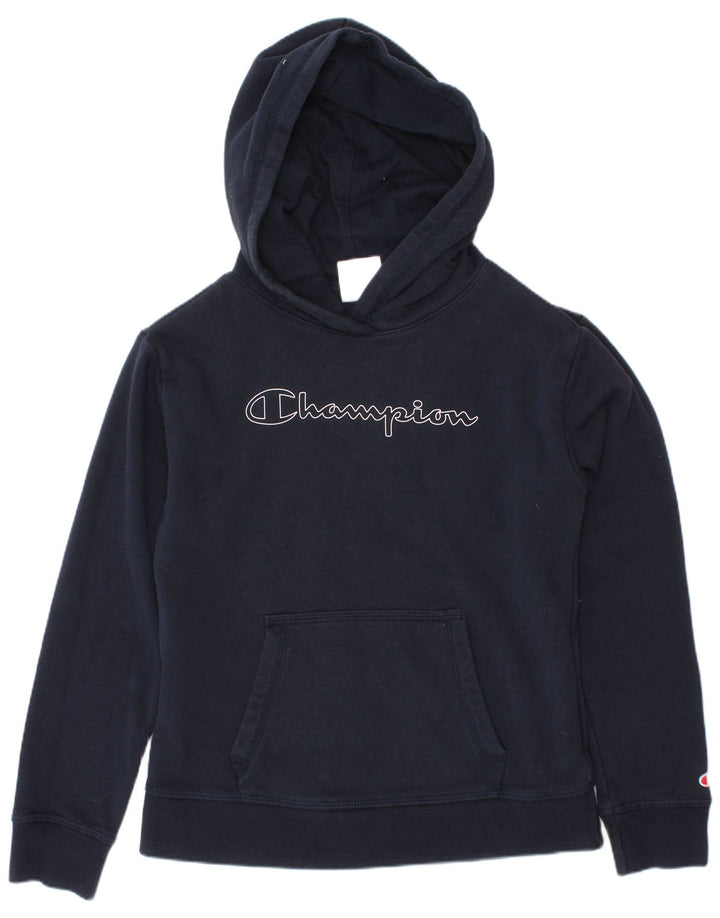 CHAMPION Majica s kapuljačom s kapuljačom za djevojčice 9-10 godina srednje tamnoplavi pamuk