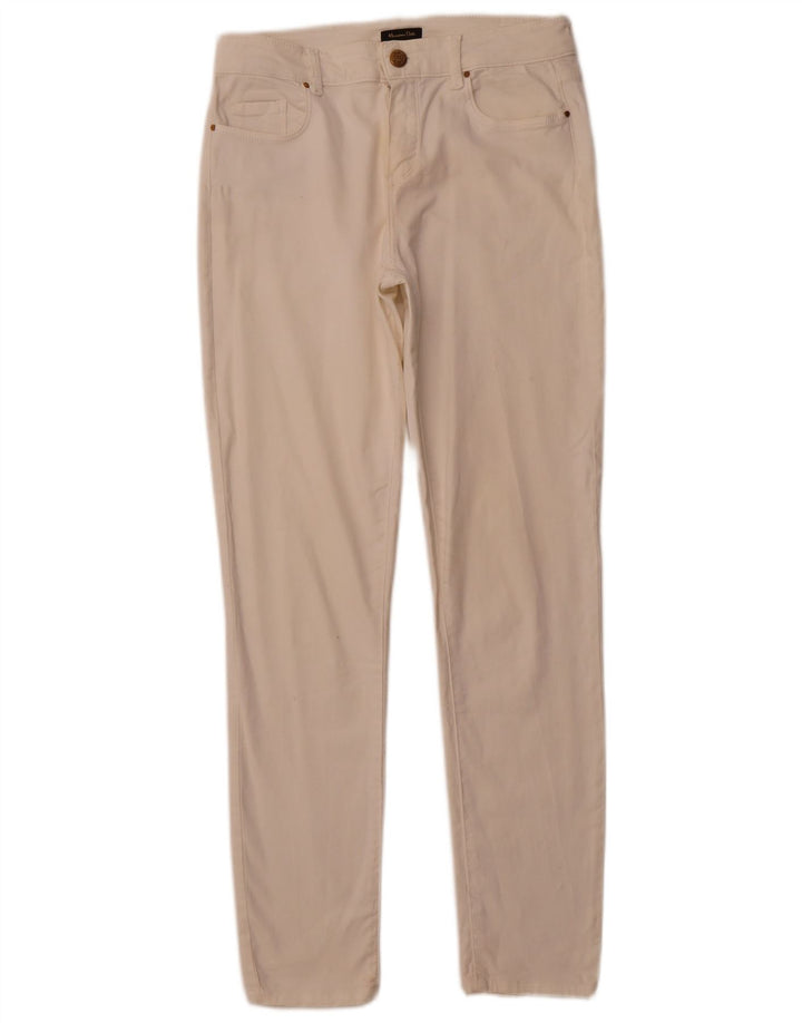 MASSIMO DUTTI Ženske uske ležerne hlače EU 40 Srednje W30 L29 Bijele