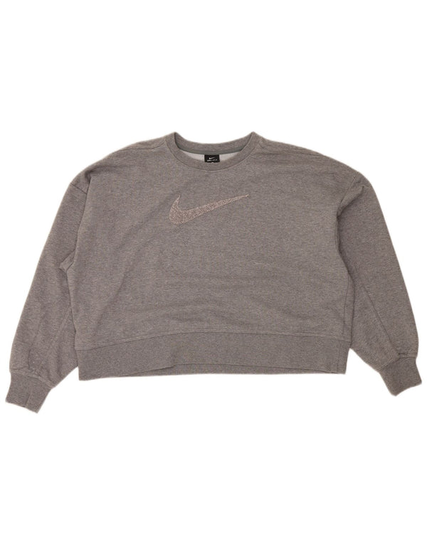 NIKE Ženska prekomjerna kratka majica s kratkim rukavima UK 16 Large Gray