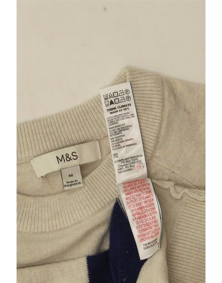Marks & Spencer ženski džemper s okruglim izrezom UK 14 srednje plave pruge