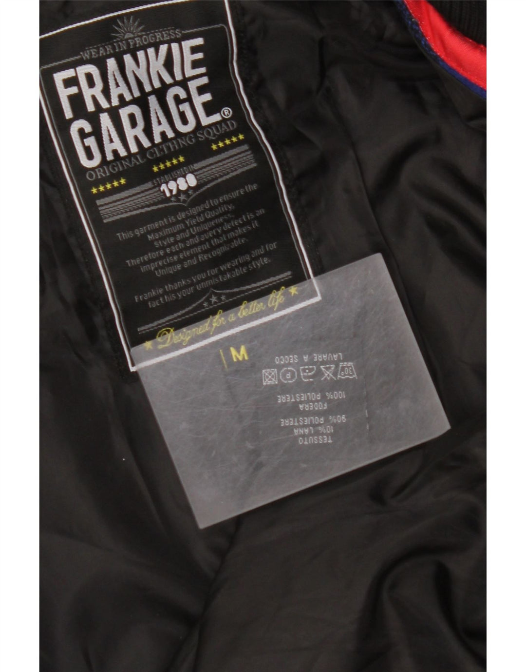 FRANKIE GARAGE Muška bomber jakna UK 38 Srednje plava gingham poliester