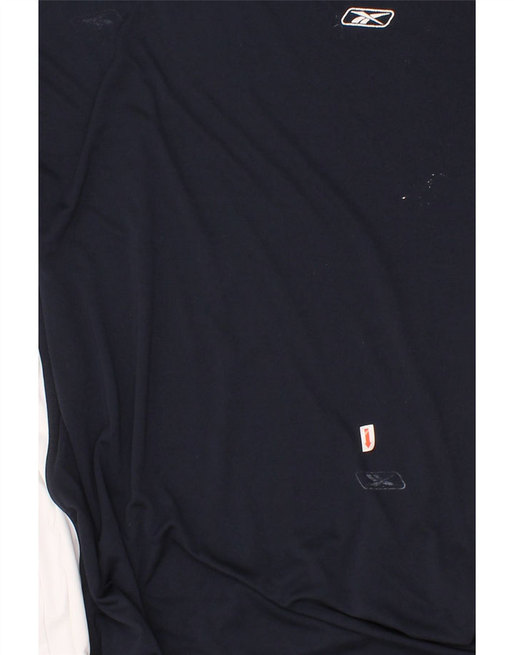 REEBOK Mens Polo Shirt 2XL Navy Blue Colourblock Vintage Reebok and Second-Hand Reebok from Messina Hembry 