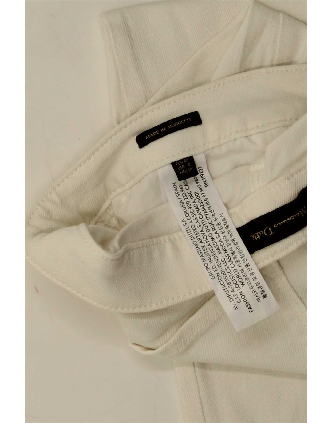 Massimo Dutti Ženske uske traperice EU 40 MMedium W30 L26 Bijeli pamuk