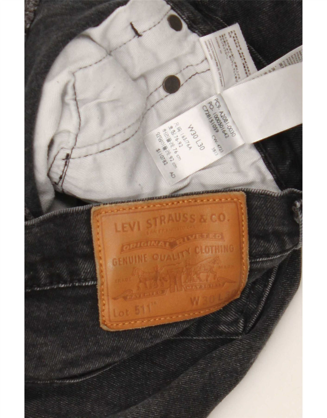 Levi's muške uske traperice W30 L30 crni pamuk