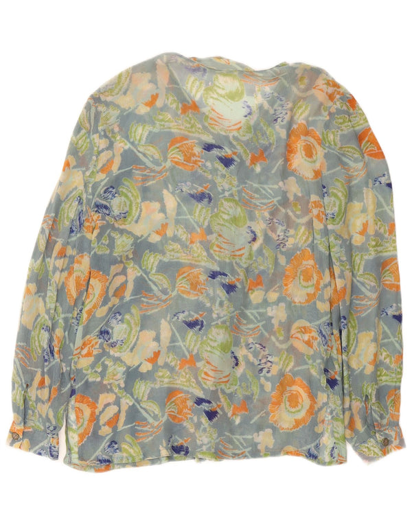 Vintage ženska košulja bluza UK 16 velika plava cvjetna