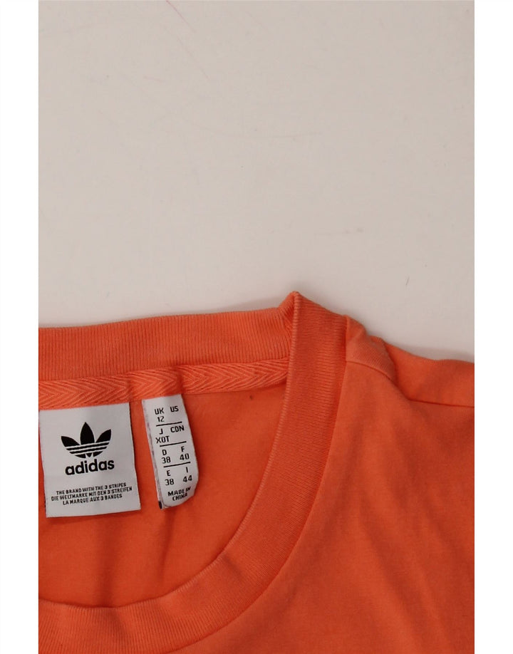 ADIDAS Womens Graphic T-Shirt Top UK 12 Medium  Orange Vintage Adidas and Second-Hand Adidas from Messina Hembry 