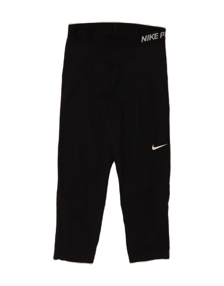 NIKE Womens Dri Fit Graphic Leggings UK 14 Medium  Black Polyester Vintage Nike and Second-Hand Nike from Messina Hembry 