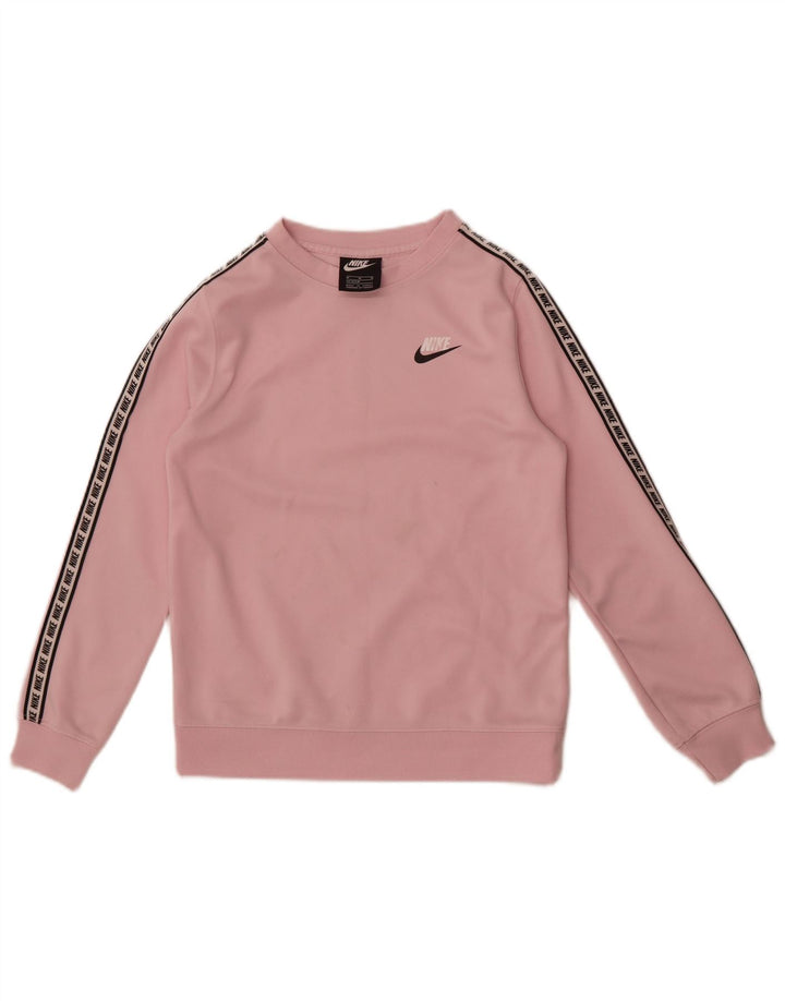 Nike Girls Graphic Sweatshirt Džemper 10-11 godina srednje ružičasti poliester