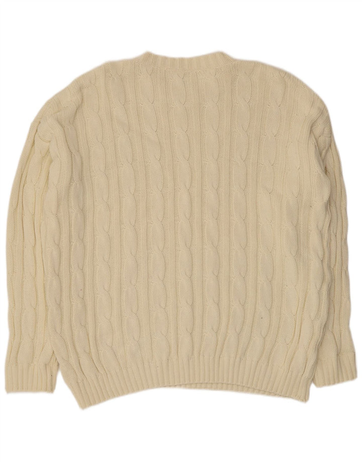 Vintage muški džemper s okruglim izrezom 2XL bež boje