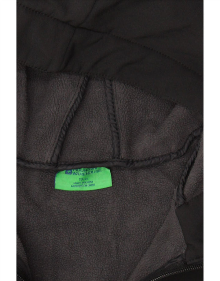 MOUNTAIN WAREHOUSE Boys Hooded Padded Jacket 12-13 Years Black Polyester Vintage Mountain Warehouse and Second-Hand Mountain Warehouse from Messina Hembry 